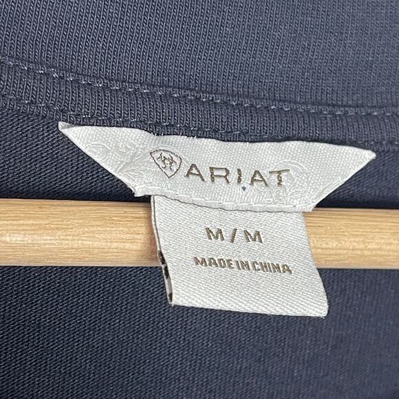 ARIAT WOMEN'S EMBROIDERED CACTUS TIE BLACK SHIRT SIZE M - Picture 6 of 8